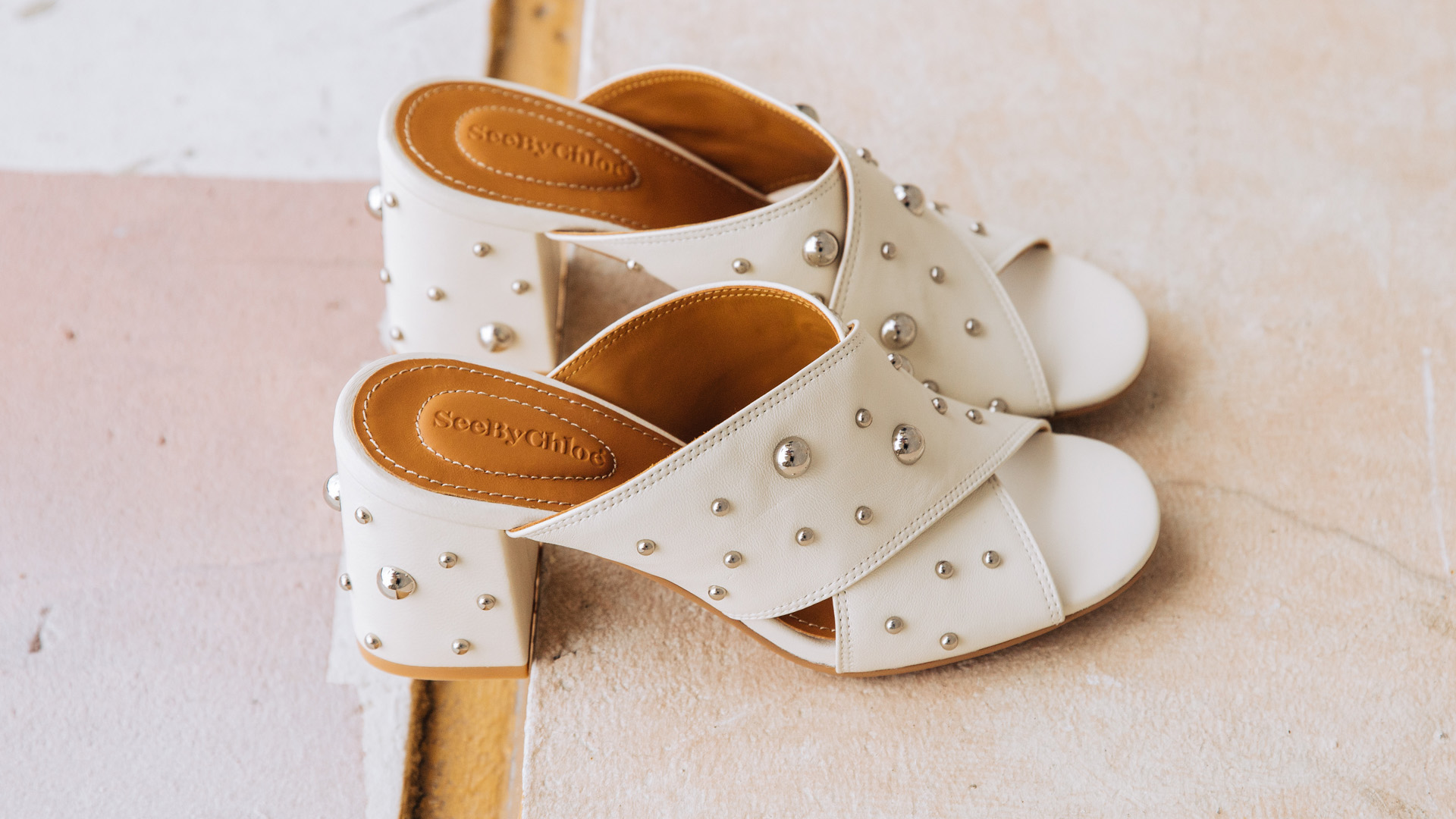 See by chloe studded mules sales